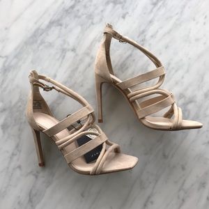 Zara NWT nude suede effect sandal / heel